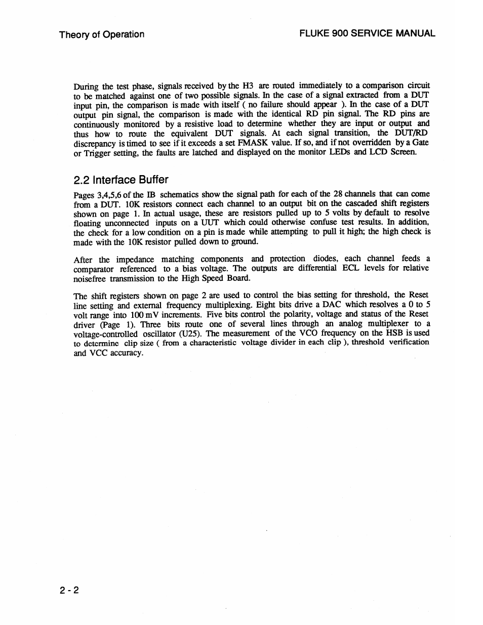 2 interface buffer, 2 interface buffer -2 | Fluke 900 User Manual | Page 14 / 182