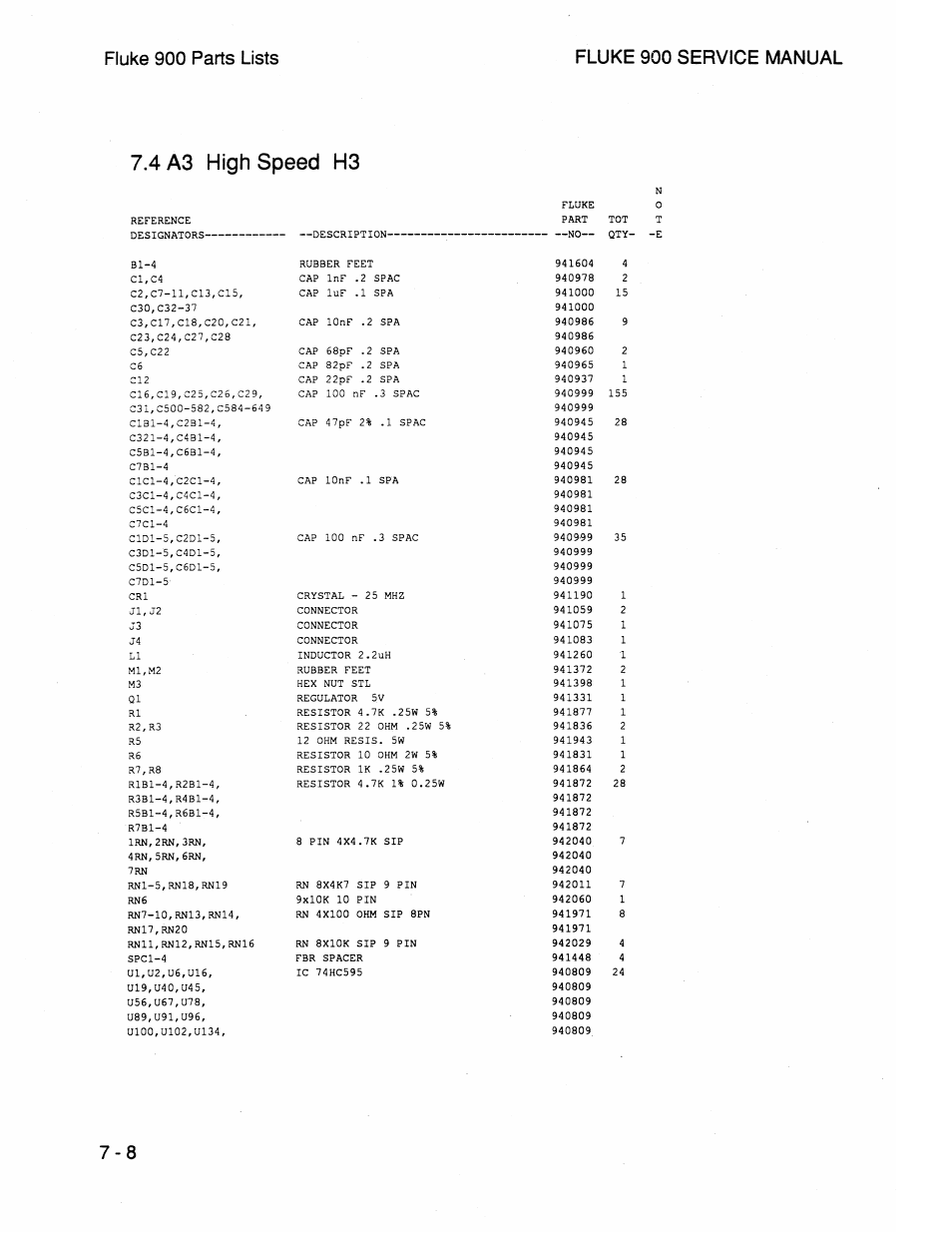 4 a3 high speed h3, 4a3 highspeed h3 -8 | Fluke 900 User Manual | Page 178 / 182