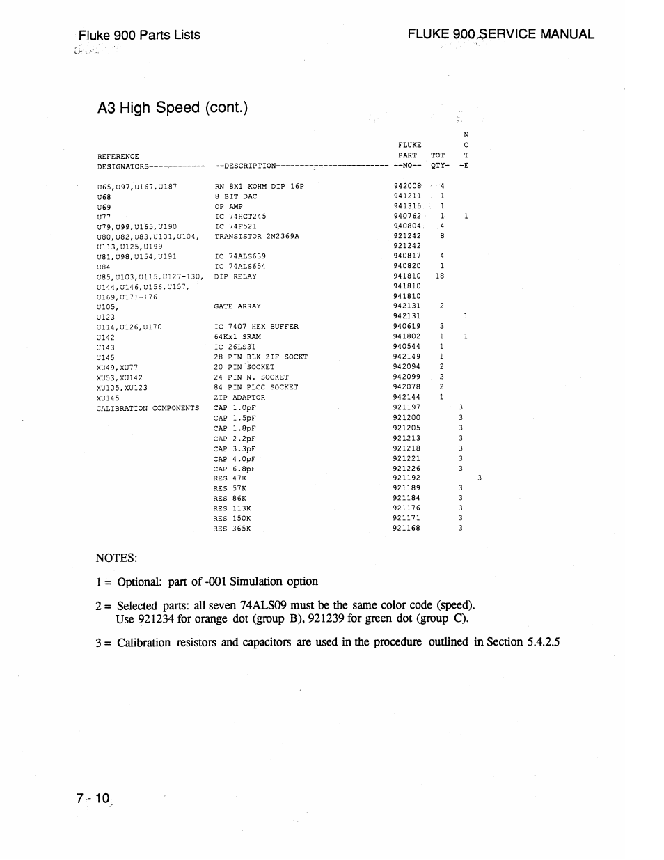 A3 high speed (cent.) | Fluke 900 User Manual | Page 180 / 182