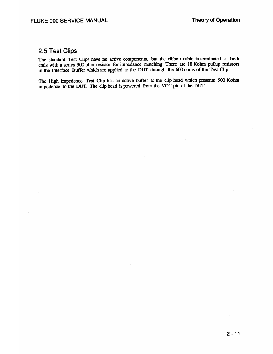 5 test clips, 5 test clips - 1 1 | Fluke 900 User Manual | Page 23 / 182