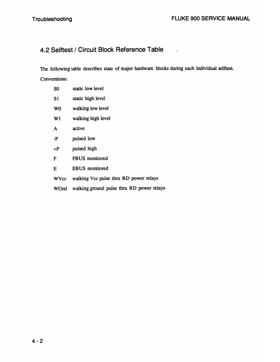 2 selftest / circuit block reference table, 2 selftest / circuit block reference table -2 | Fluke 900 User Manual | Page 54 / 182