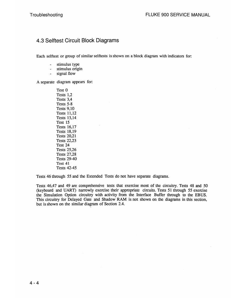 Fluke 900 service manual, 3 selftest circuit block diagrams, 3 selftest circuit block diagrams - 4 | Fluke 900 User Manual | Page 56 / 182