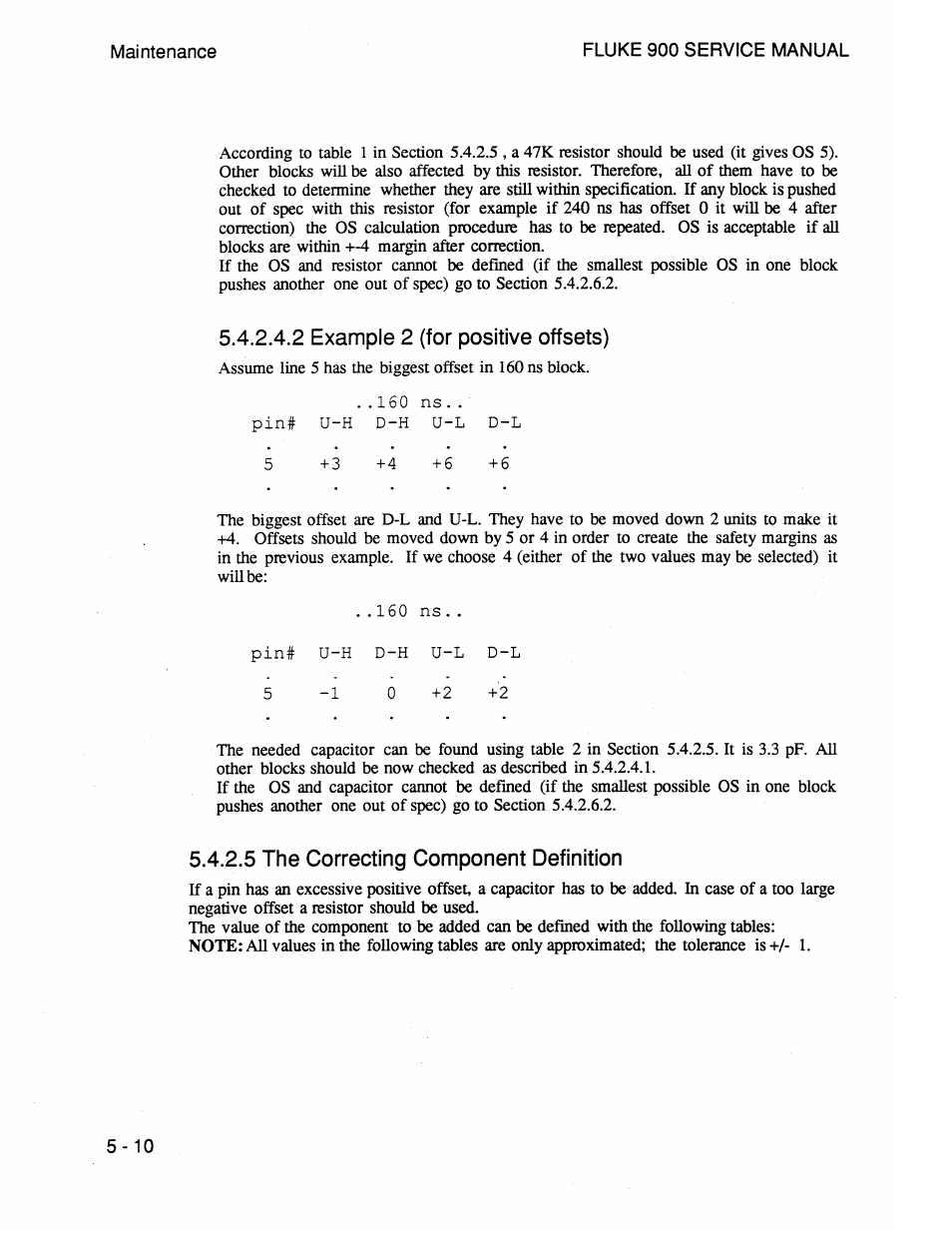 2a.2 example 2 (for positive offsets), 5 the correcting component definition, 2a2 example 2 (for positive offsets) - 1 0 | 5 the correcting component definition - 1 0 | Fluke 900 User Manual | Page 88 / 182