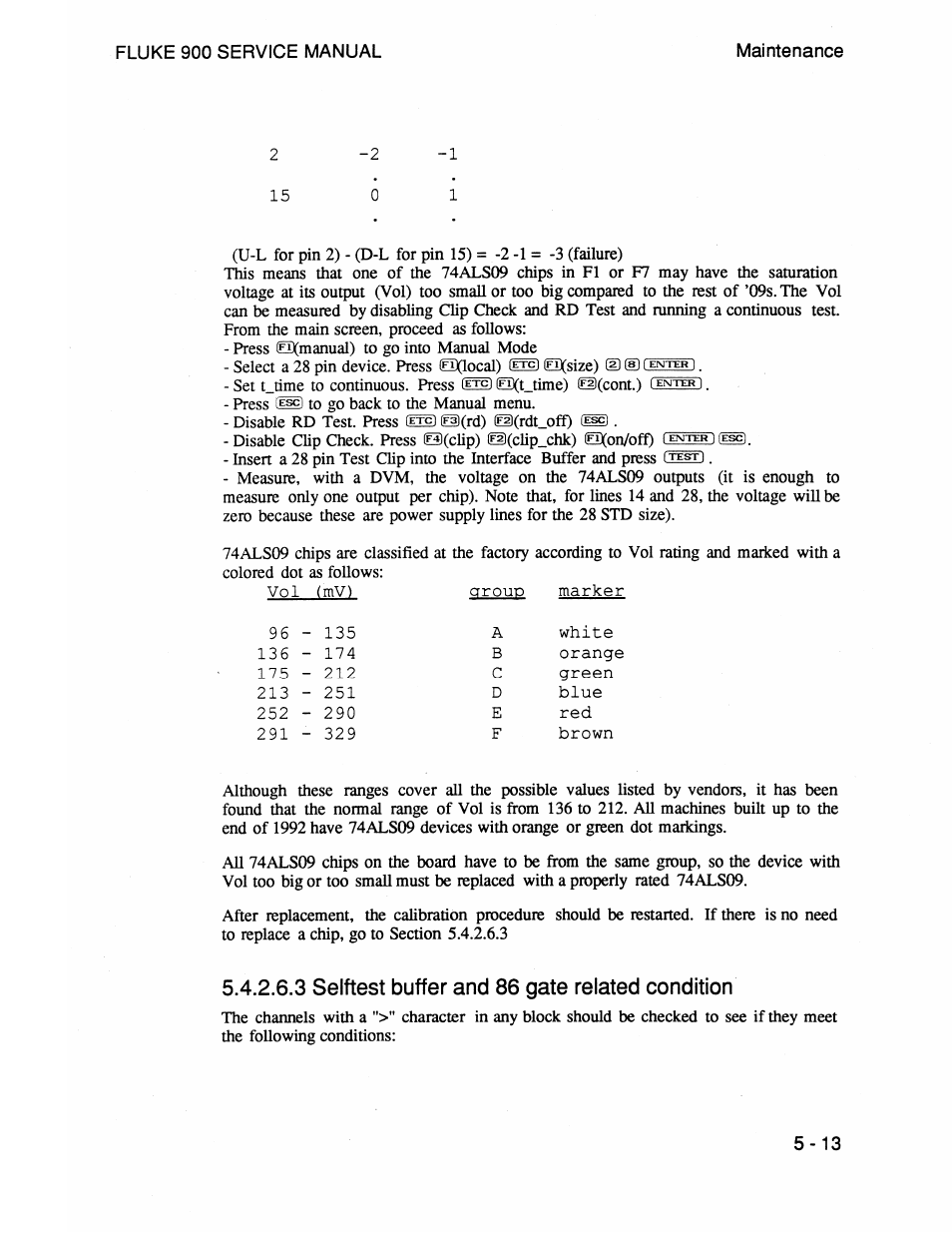 3 selftest buffer and 86 gate related condition | Fluke 900 User Manual | Page 91 / 182