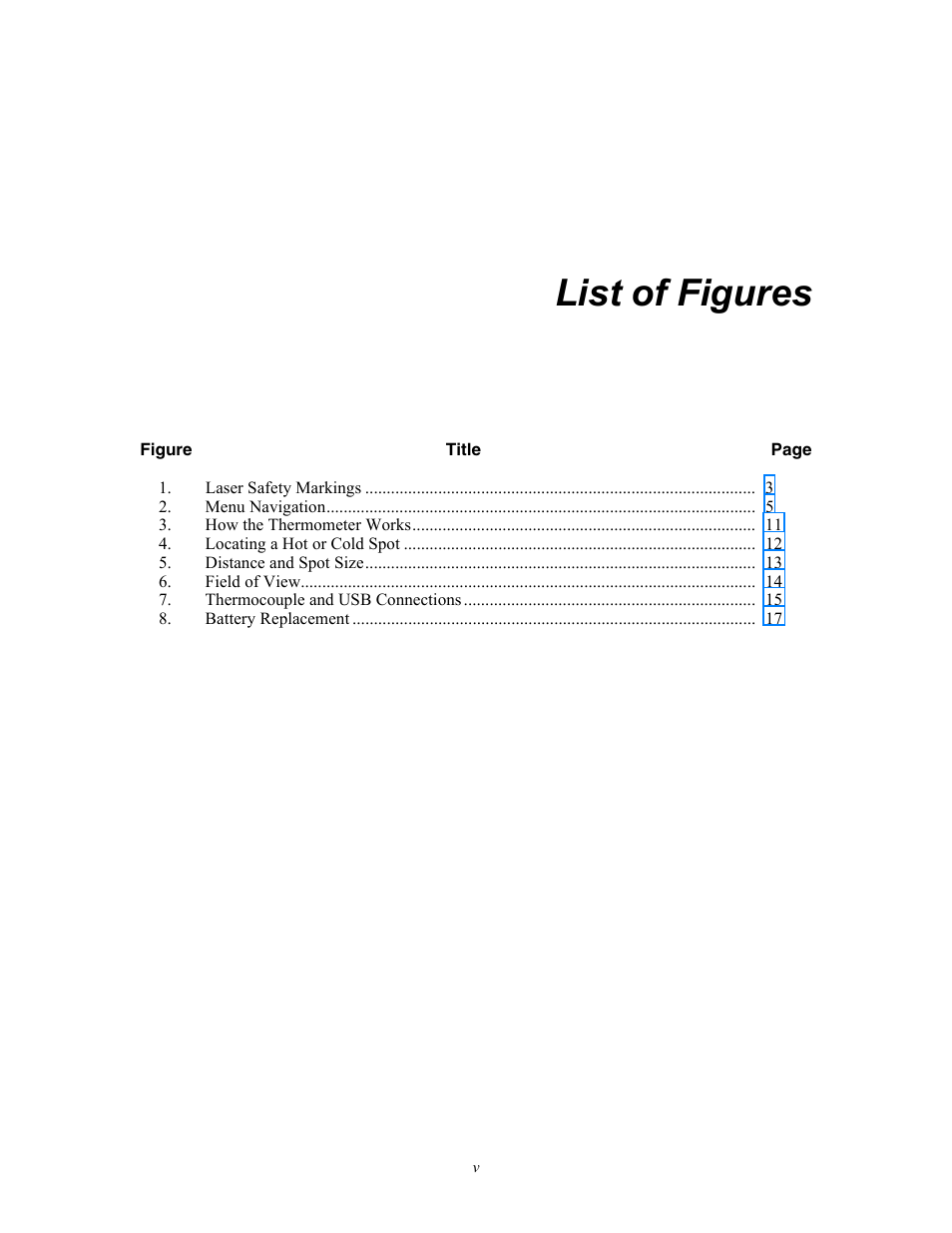 List of figures | Fluke 566 User Manual | Page 7 / 30