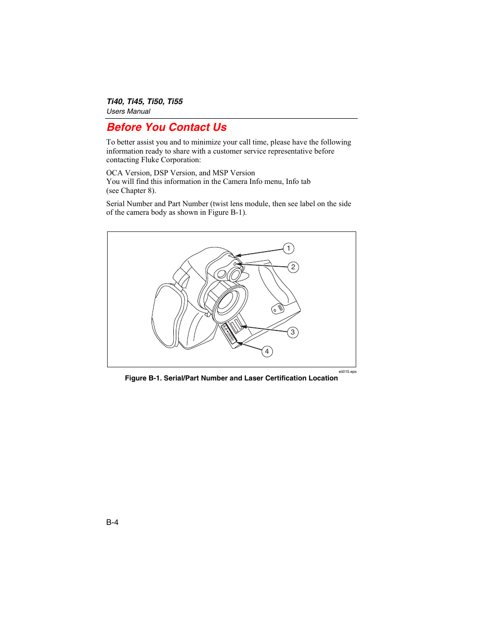 Before you contact us | Fluke Ti50 User Manual | Page 100 / 136
