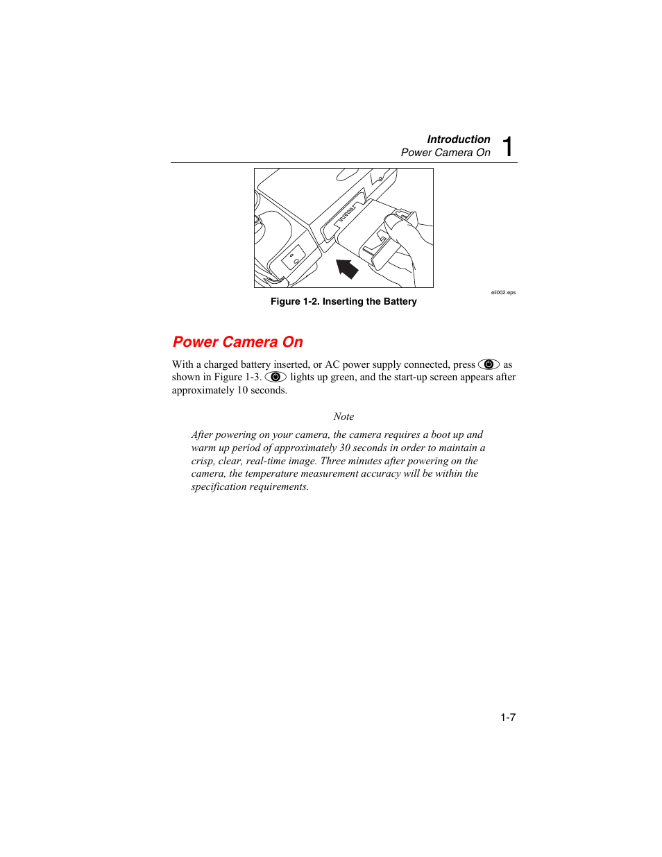 Power camera on | Fluke Ti50 User Manual | Page 17 / 136