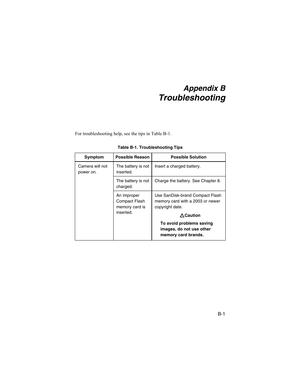B. troubleshooting, Troubleshooting, Appendix b | Fluke Ti50 User Manual | Page 97 / 136