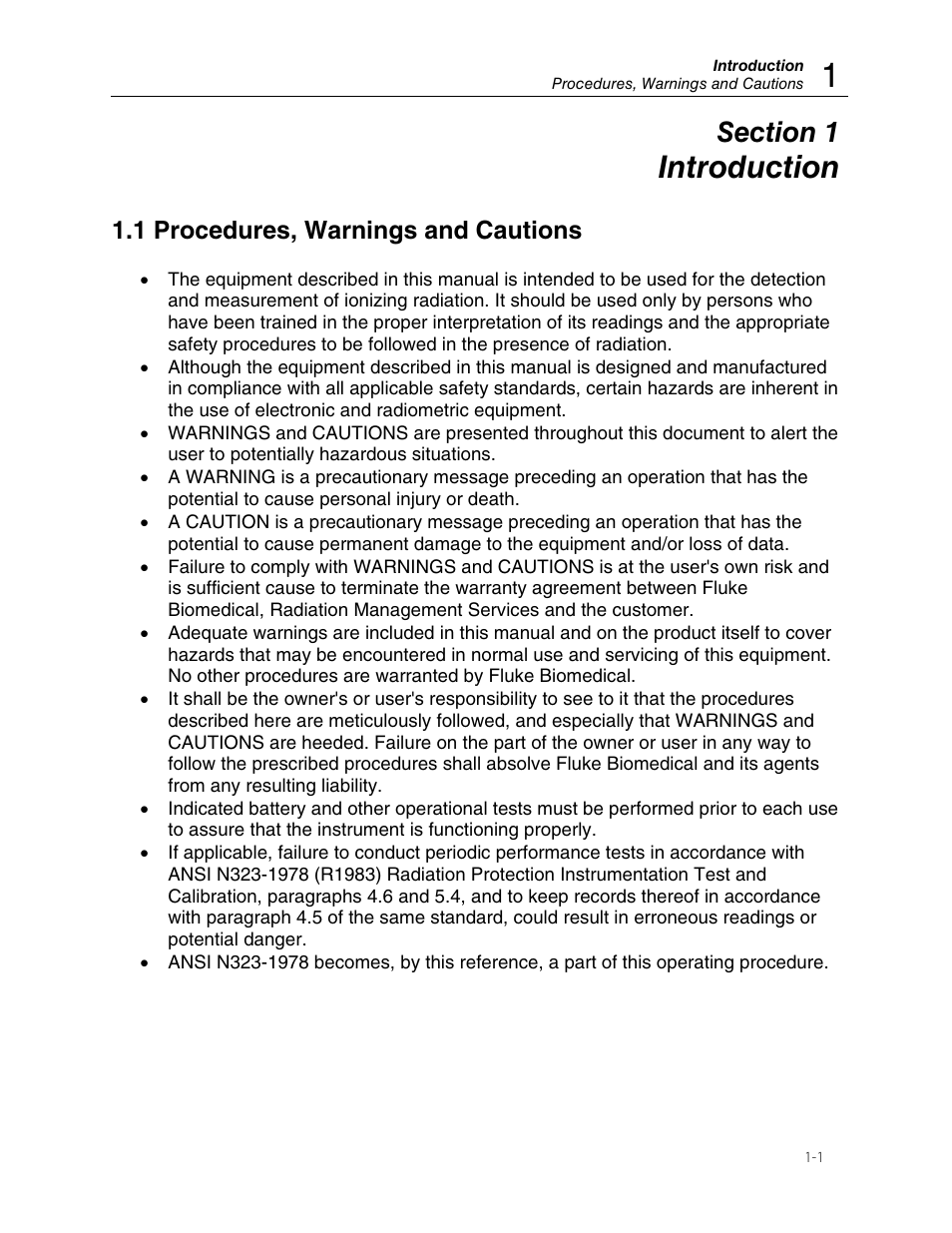 Introduction, 1 procedures, warnings and cautions | Fluke LOCAL User Manual | Page 5 / 16
