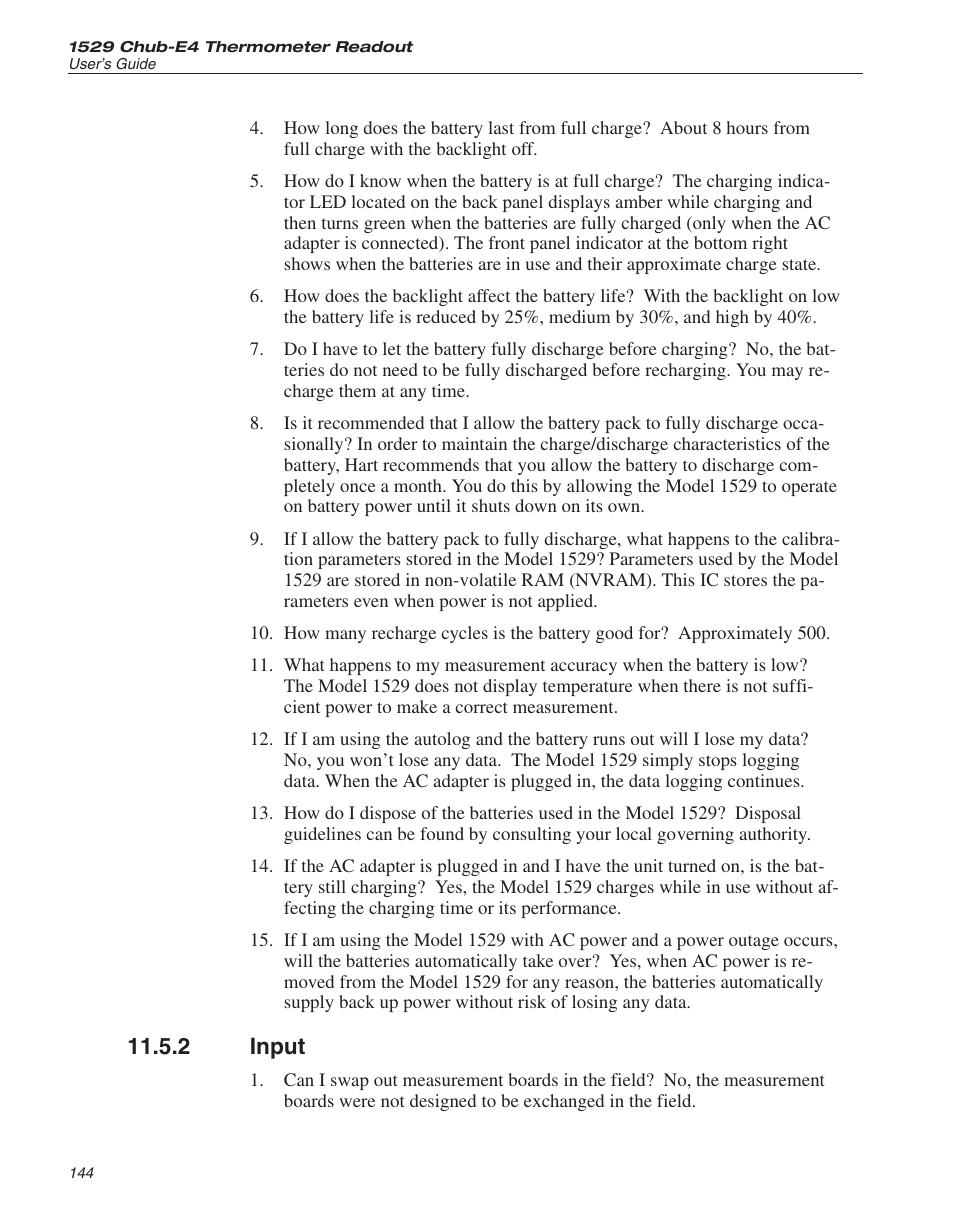 2 input 144, Input, 2 input | Fluke 1529 Chub-E4 User Manual | Page 149 / 154