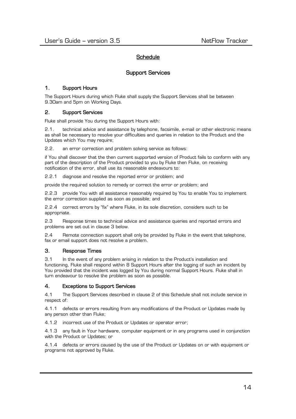 User’s guide – version 3.5 netflow tracker 14 | Fluke Computer Accessories User Manual | Page 14 / 88