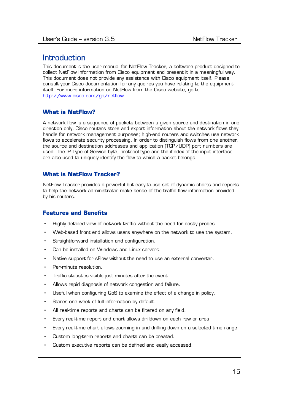 Introduction, What is netflow, What is netflow tracker | Features and benefits | Fluke Computer Accessories User Manual | Page 15 / 88