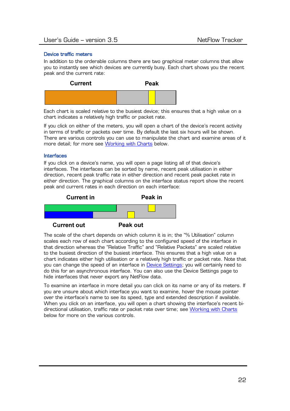 Device traffic meters, Interfaces, User’s guide – version 3.5 netflow tracker 22 | Fluke Computer Accessories User Manual | Page 22 / 88