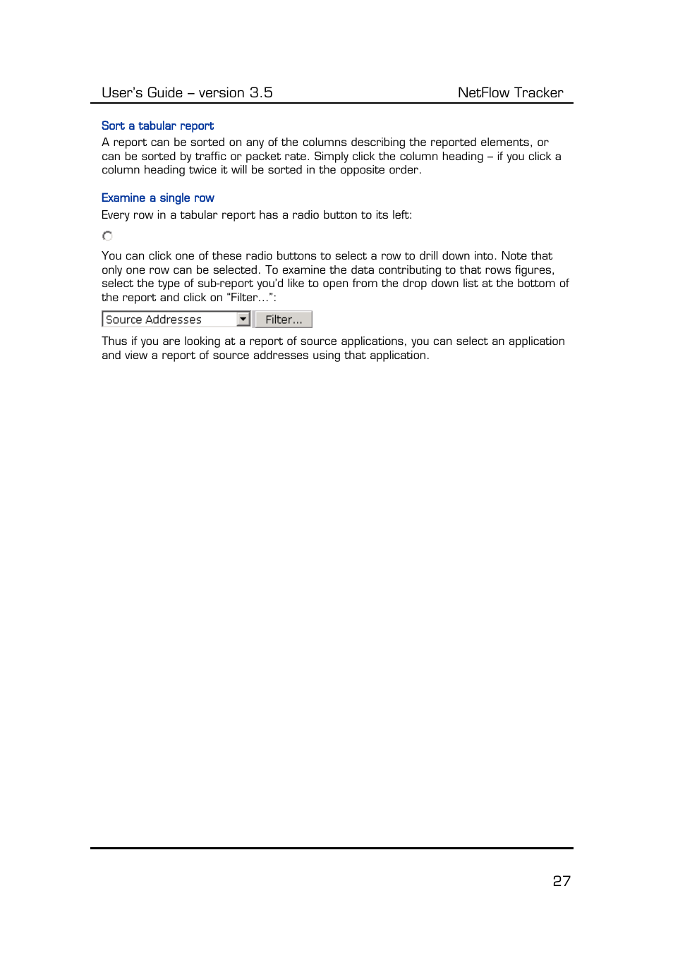 Sort a tabular report, Examine a single row | Fluke Computer Accessories User Manual | Page 27 / 88