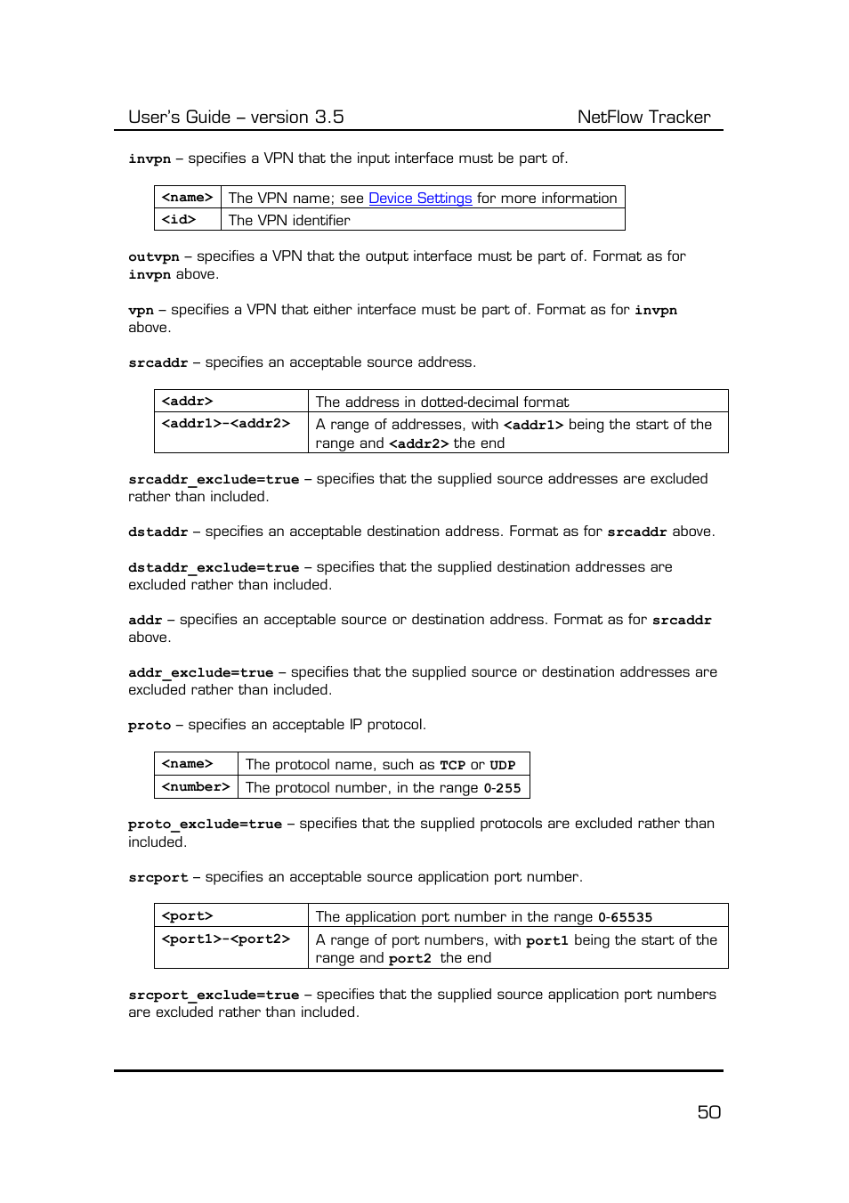 User’s guide – version 3.5 netflow tracker 50 | Fluke Computer Accessories User Manual | Page 50 / 88