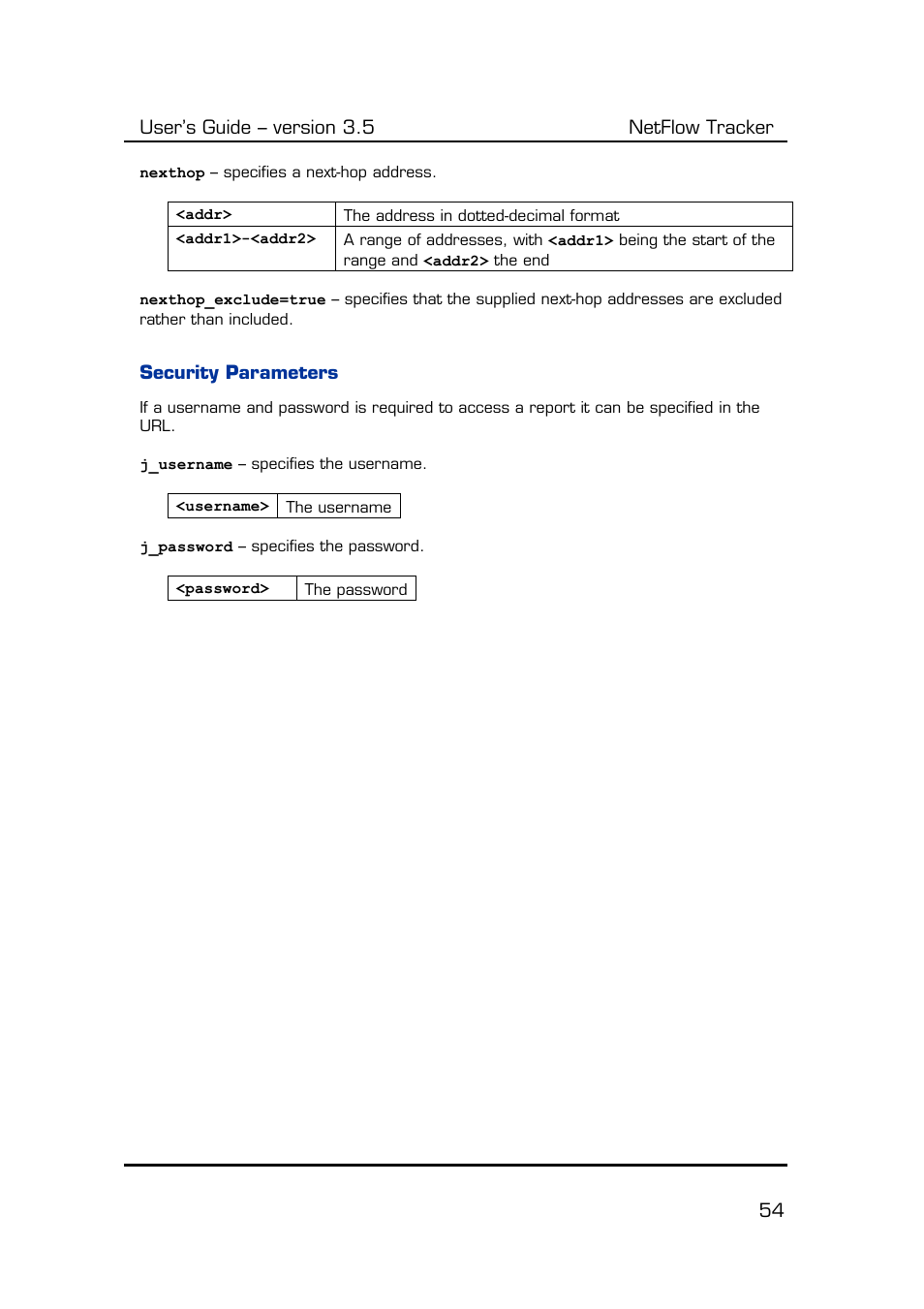 Security parameters | Fluke Computer Accessories User Manual | Page 54 / 88