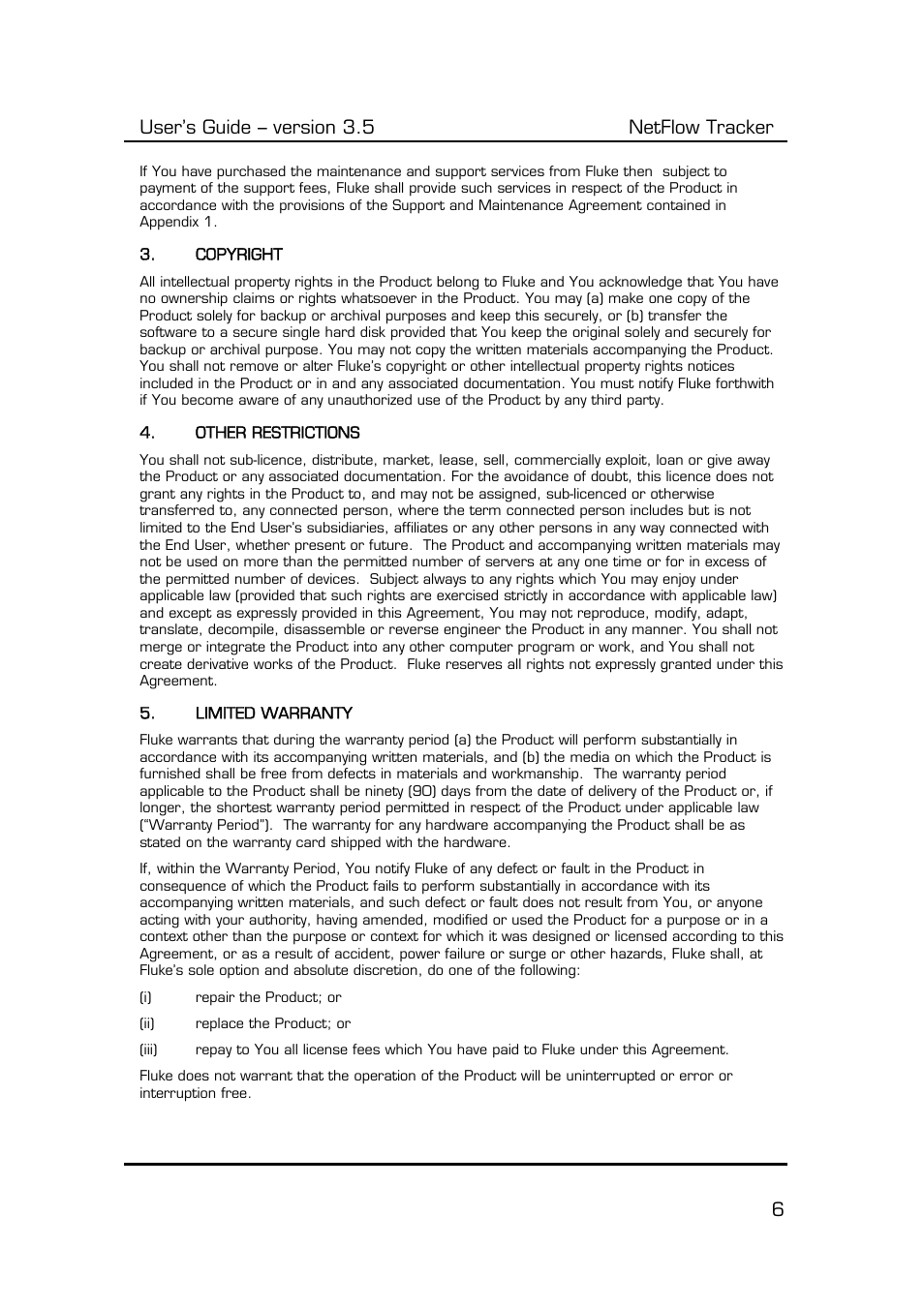User’s guide – version 3.5 netflow tracker 6 | Fluke Computer Accessories User Manual | Page 6 / 88