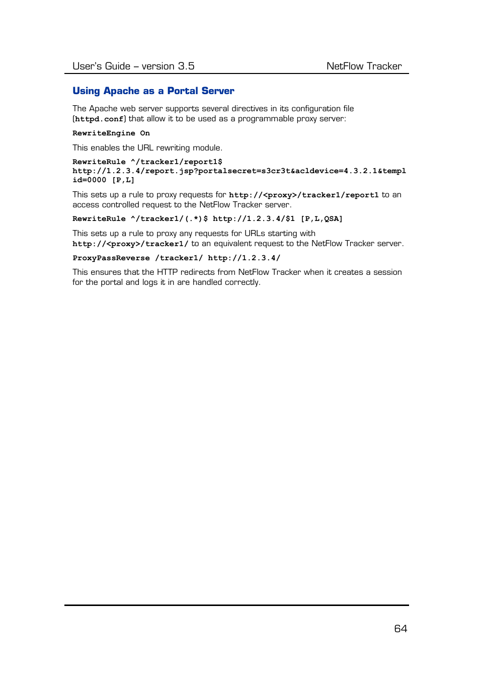 Using apache as a portal server | Fluke Computer Accessories User Manual | Page 64 / 88