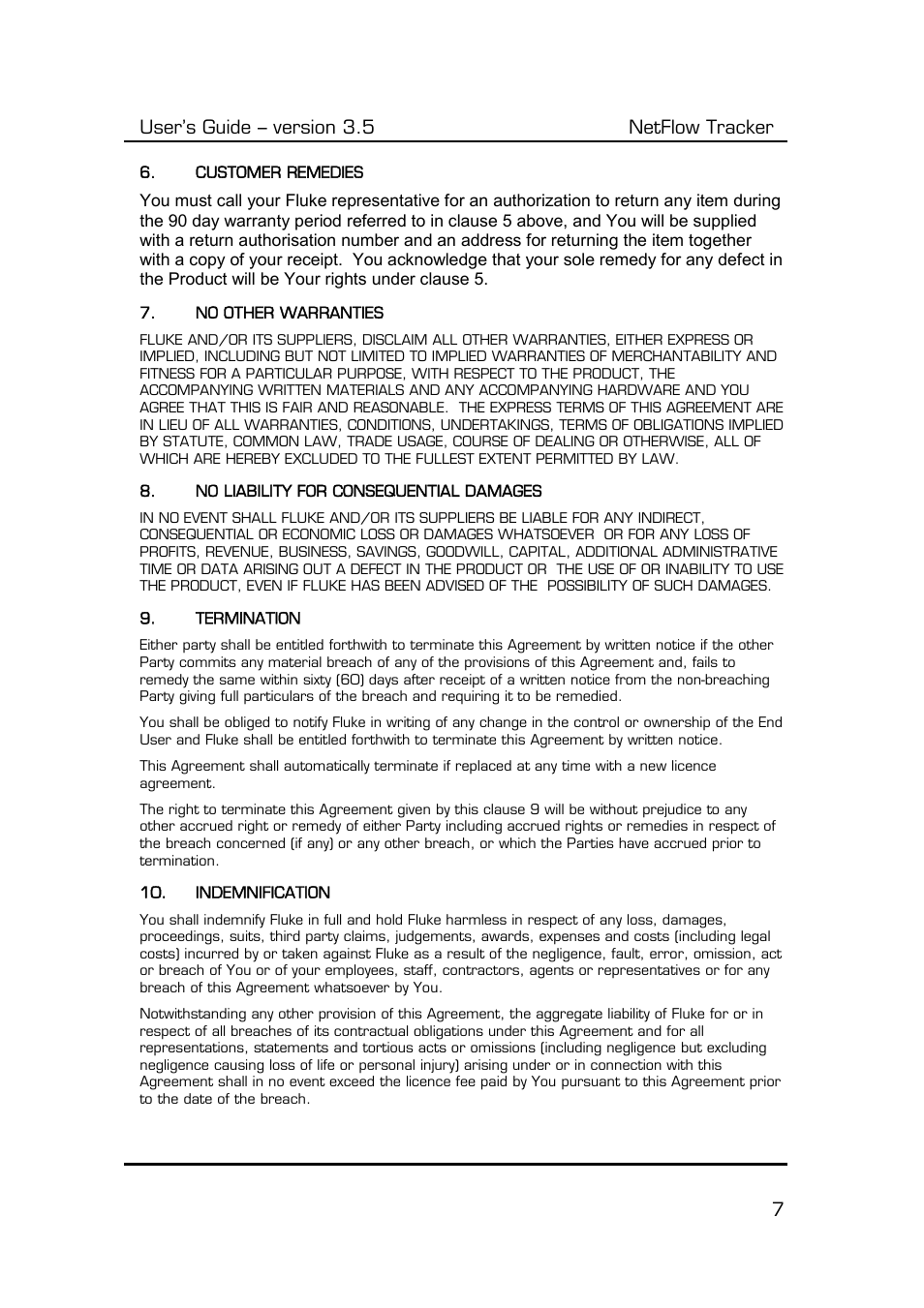 User’s guide – version 3.5 netflow tracker 7 | Fluke Computer Accessories User Manual | Page 7 / 88