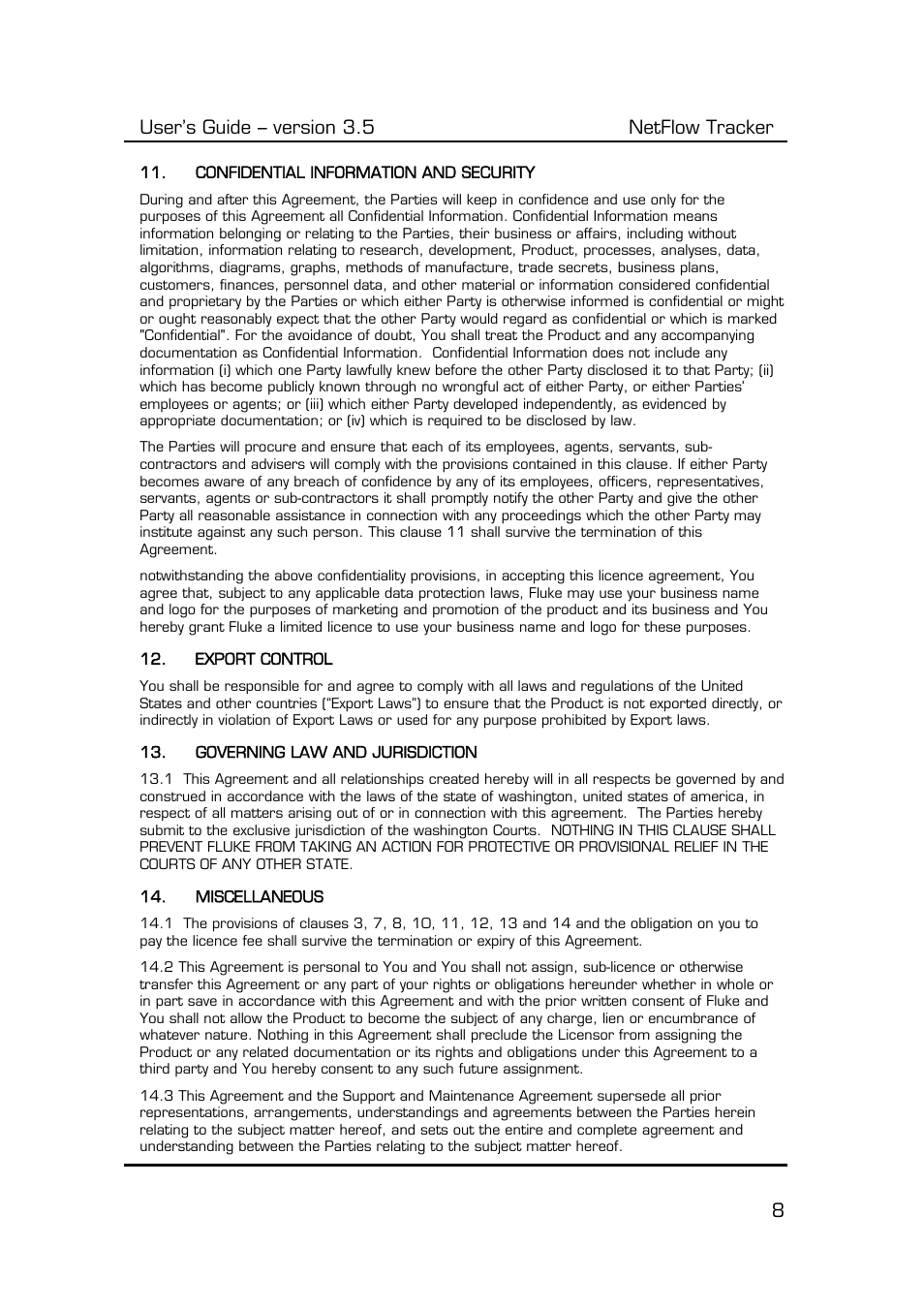 User’s guide – version 3.5 netflow tracker 8 | Fluke Computer Accessories User Manual | Page 8 / 88
