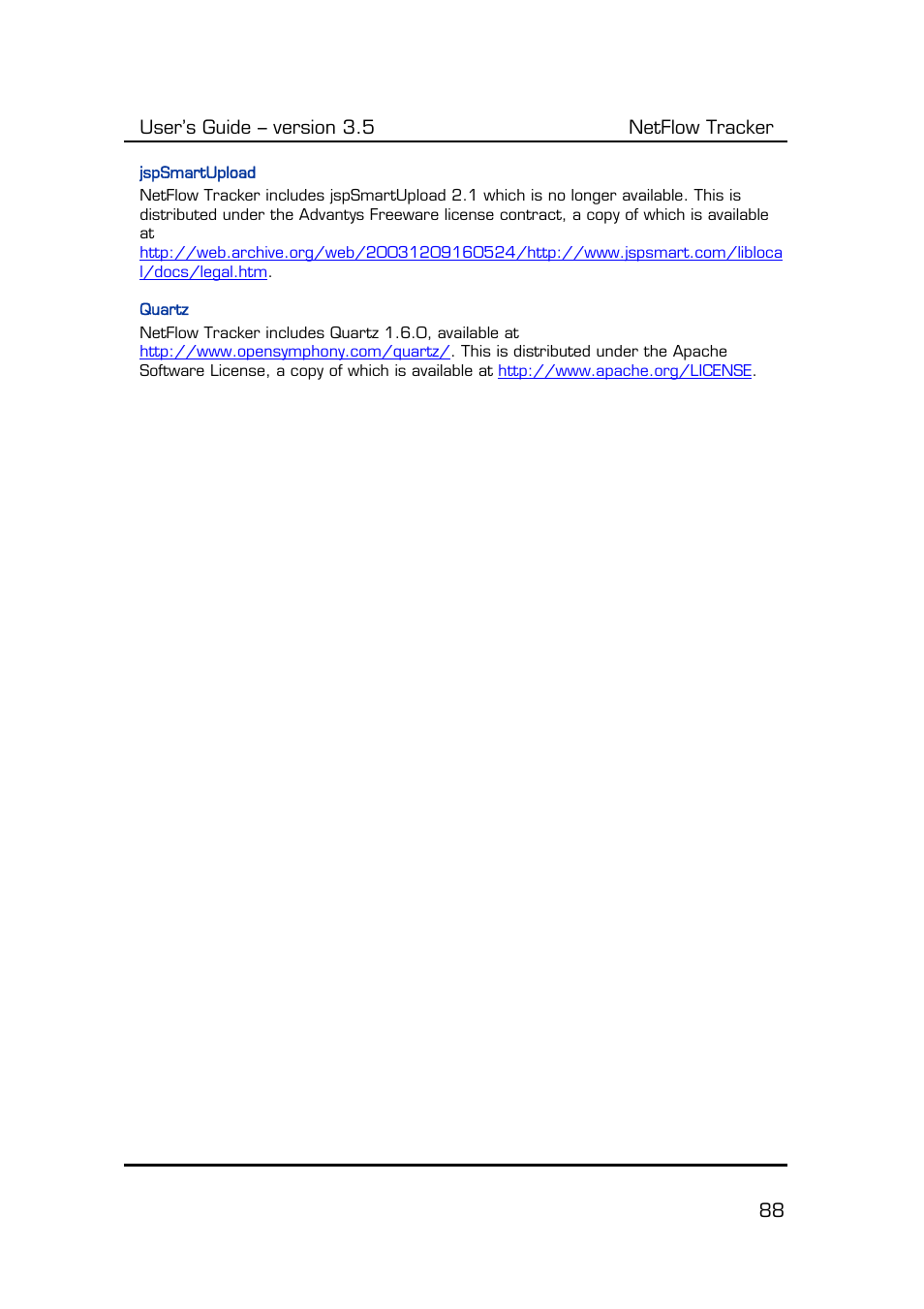 Jspsmartupload, Quartz | Fluke Computer Accessories User Manual | Page 88 / 88