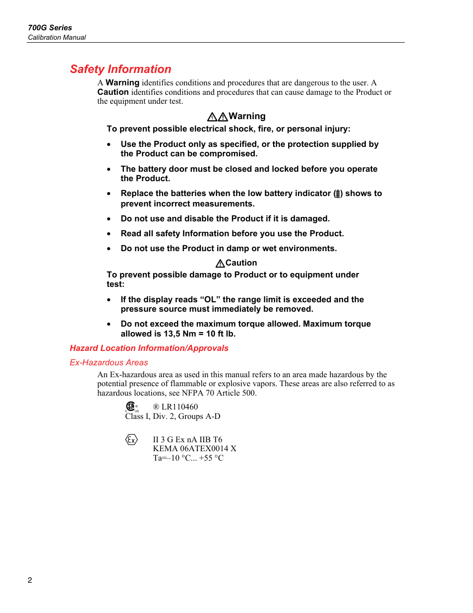 Safety information, Hazard location information/approvals | Fluke 700G User Manual | Page 10 / 26