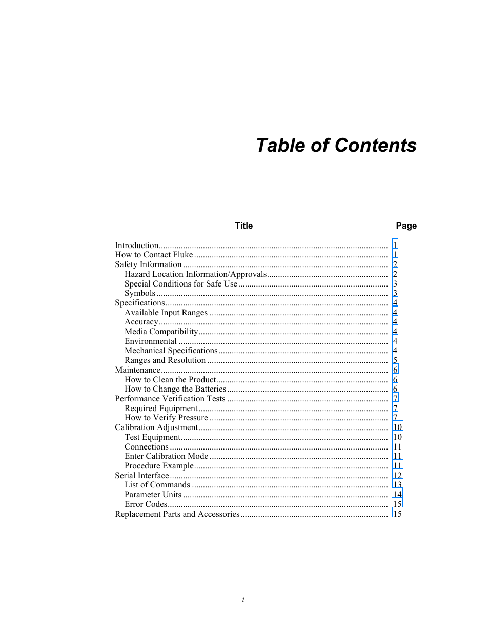 Fluke 700G User Manual | Page 3 / 26