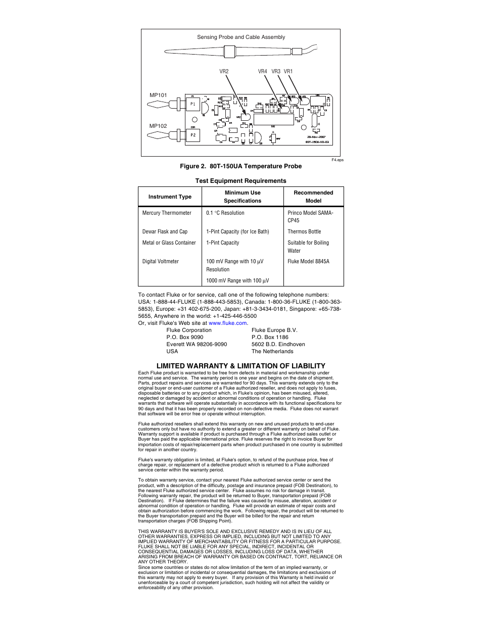 Limited warranty & limitation of liability | Fluke 80T-150UA User Manual | Page 6 / 6