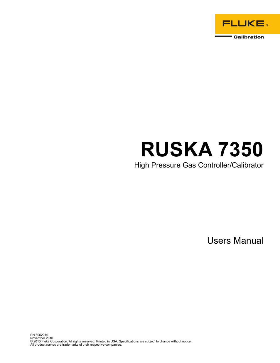 Fluke RUSKA 7350 User Manual | 78 pages