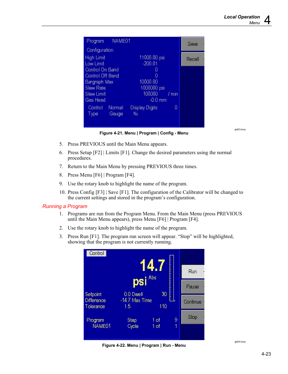 Running a program | Fluke RUSKA 7350 User Manual | Page 47 / 78