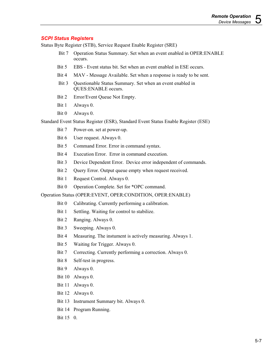 Scpi status registers | Fluke RUSKA 7350 User Manual | Page 59 / 78