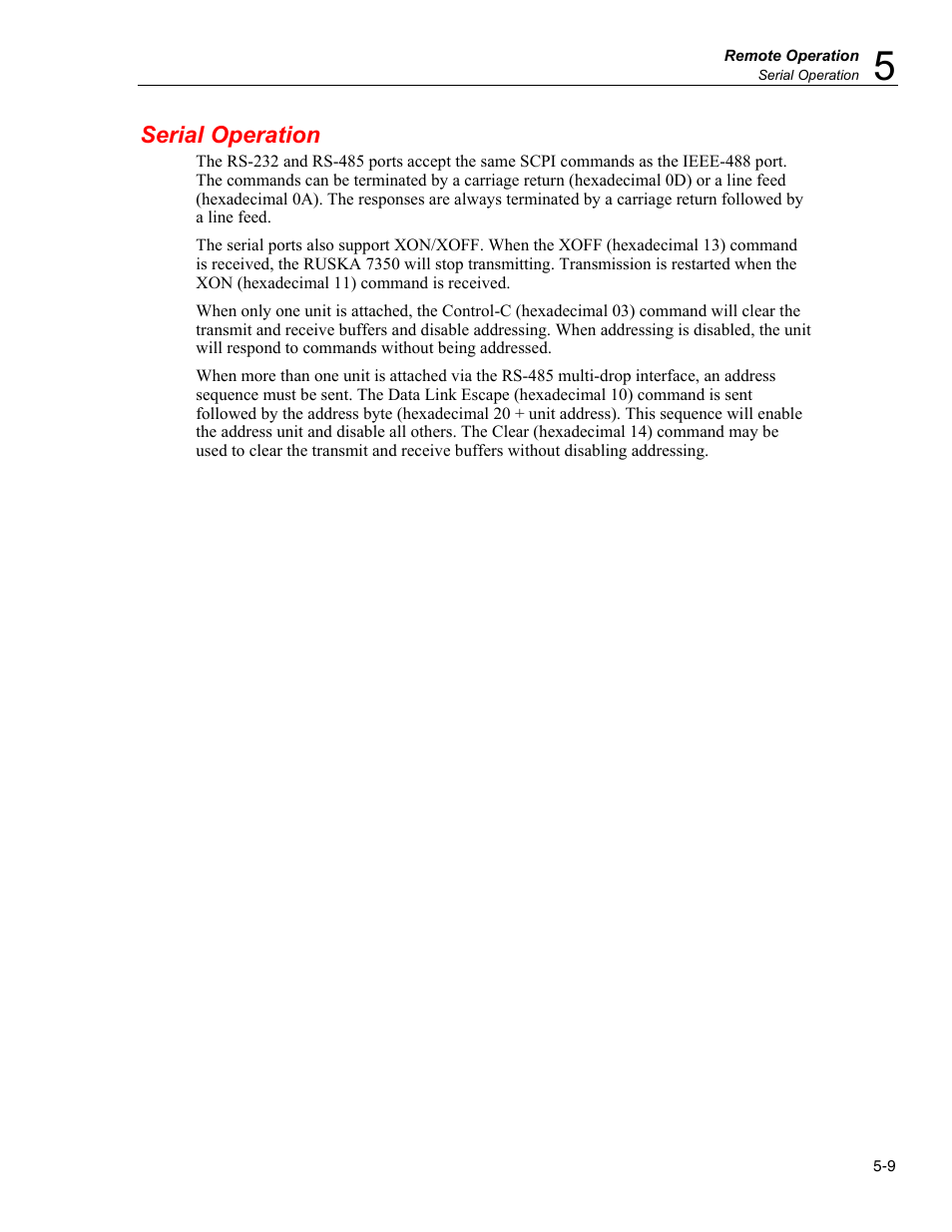 Serial operation | Fluke RUSKA 7350 User Manual | Page 61 / 78