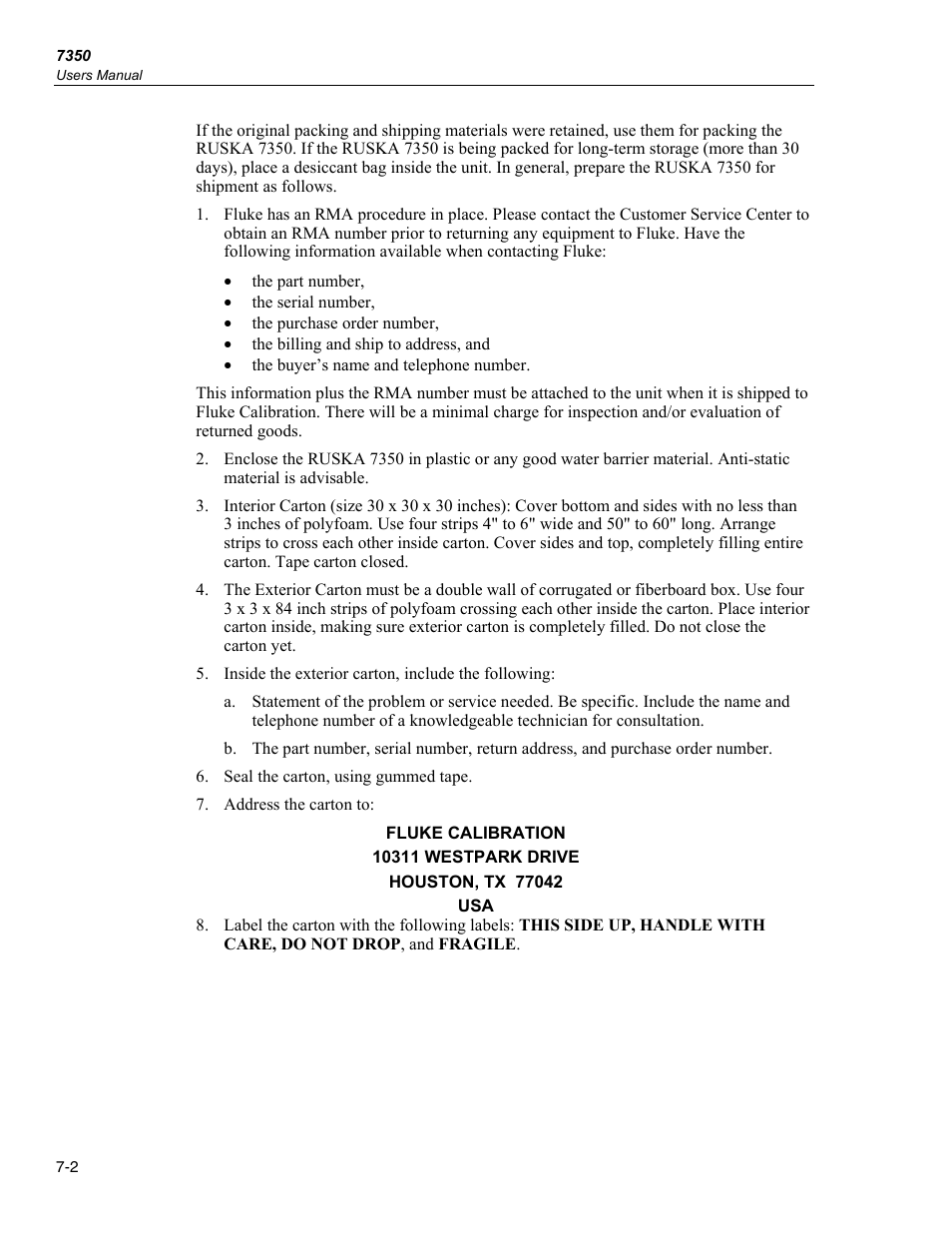 Fluke RUSKA 7350 User Manual | Page 70 / 78