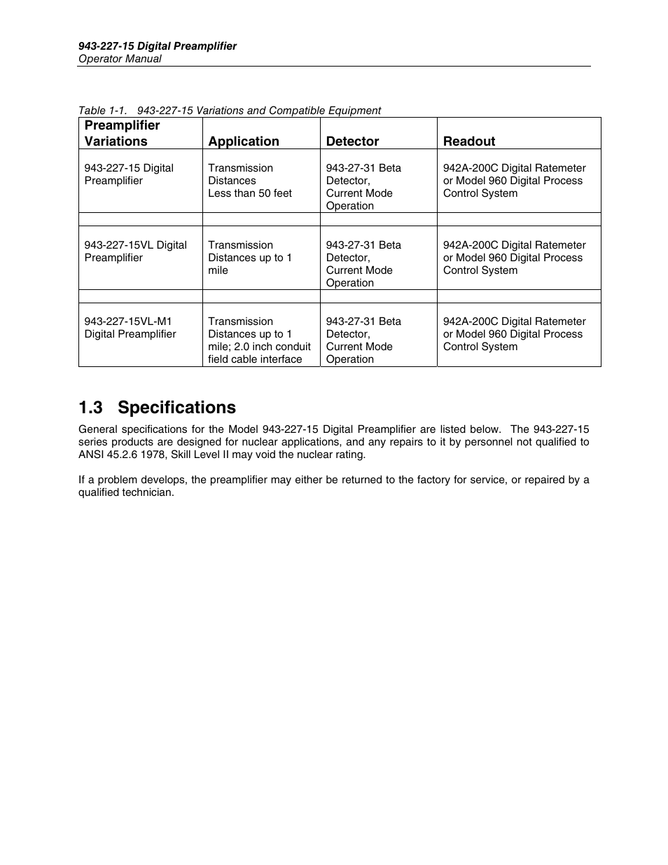 3 specifications | Fluke 943-227-15 User Manual | Page 6 / 45