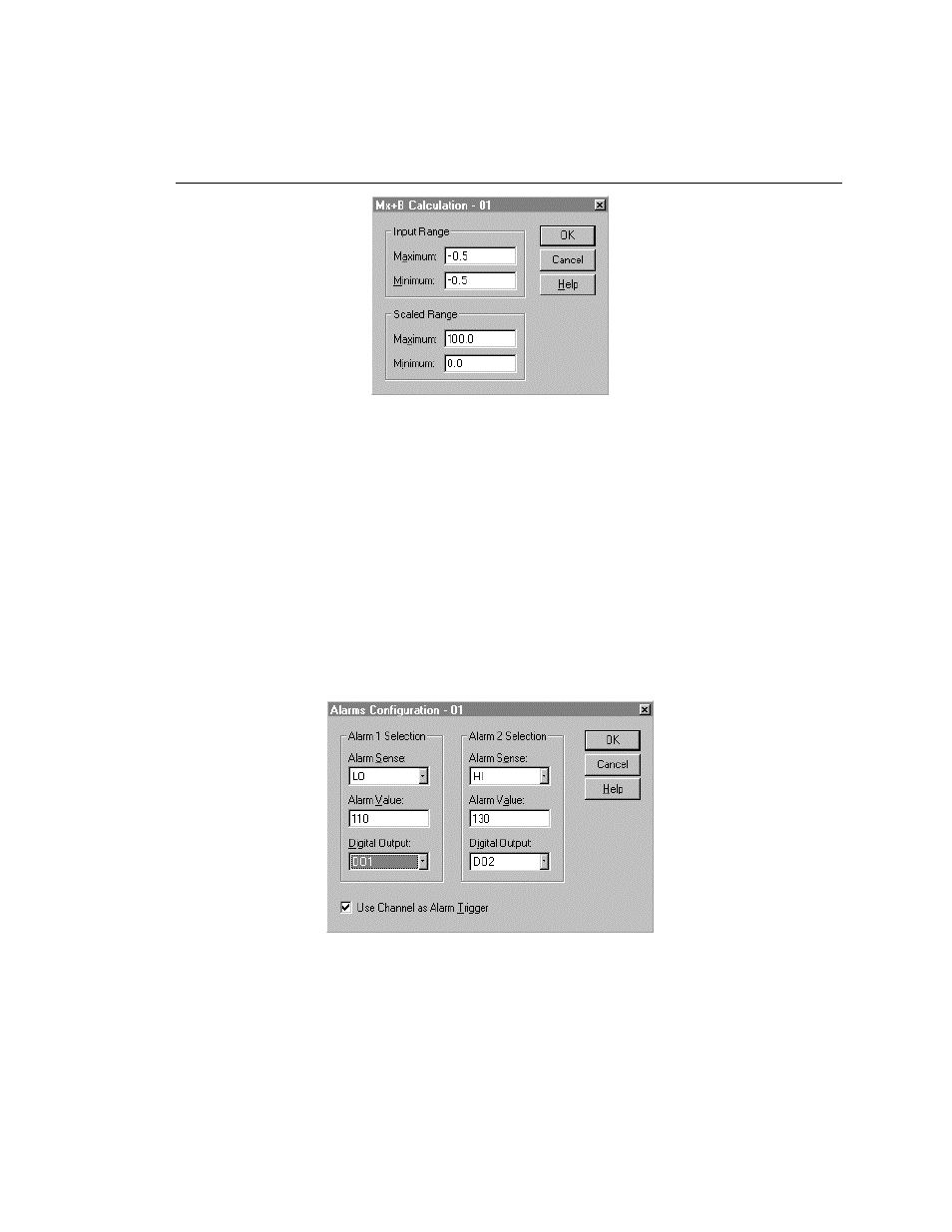 Configuring alarms | Fluke NetDAQ 2645A User Manual | Page 117 / 353