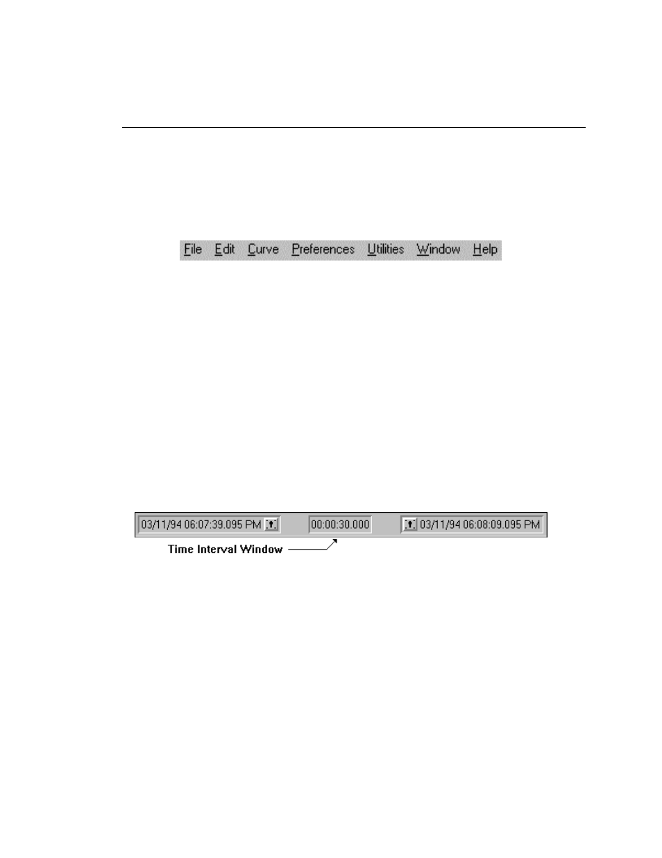 Using the trend link menus, Adjusting the curve time scale (x-axis) | Fluke NetDAQ 2645A User Manual | Page 161 / 353