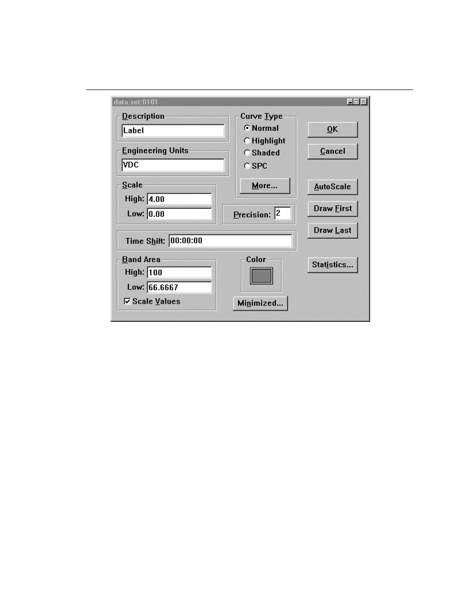 Configuring the curve status display | Fluke NetDAQ 2645A User Manual | Page 163 / 353