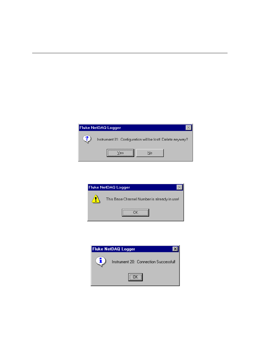Error and status messages, Error and status messages j-6 | Fluke NetDAQ 2645A User Manual | Page 300 / 353