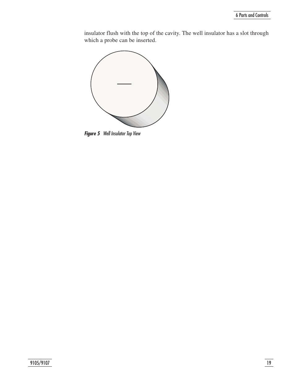 Figure 5 well insulator top view 19, Figure 5, Well insulator top view | Fluke 9107 User Manual | Page 25 / 65