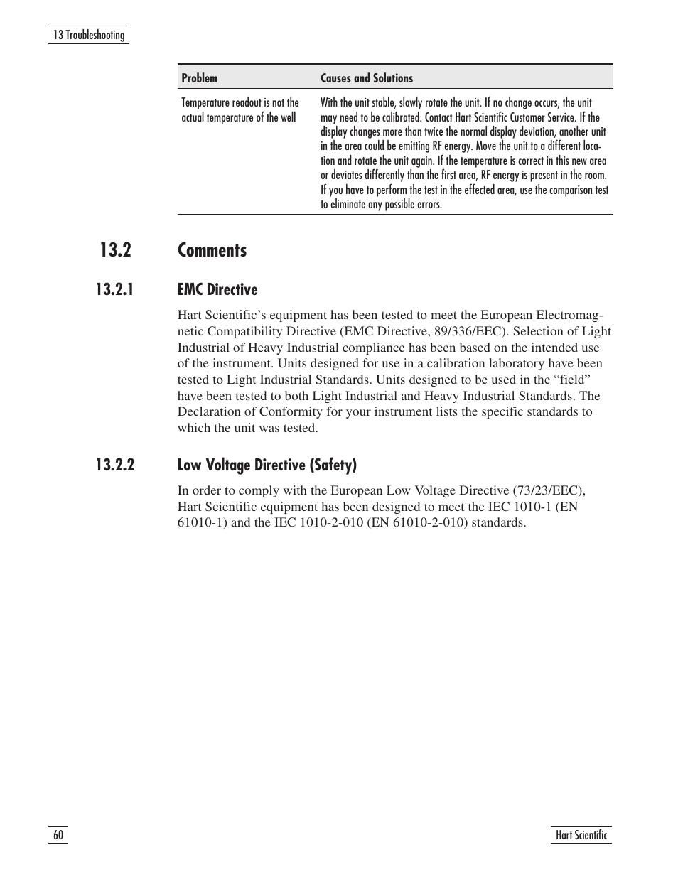 2 comments 60, 1 emc directive 60, 2 low voltage directive (safety) 60 | 2 comments | Fluke 9107 User Manual | Page 63 / 65