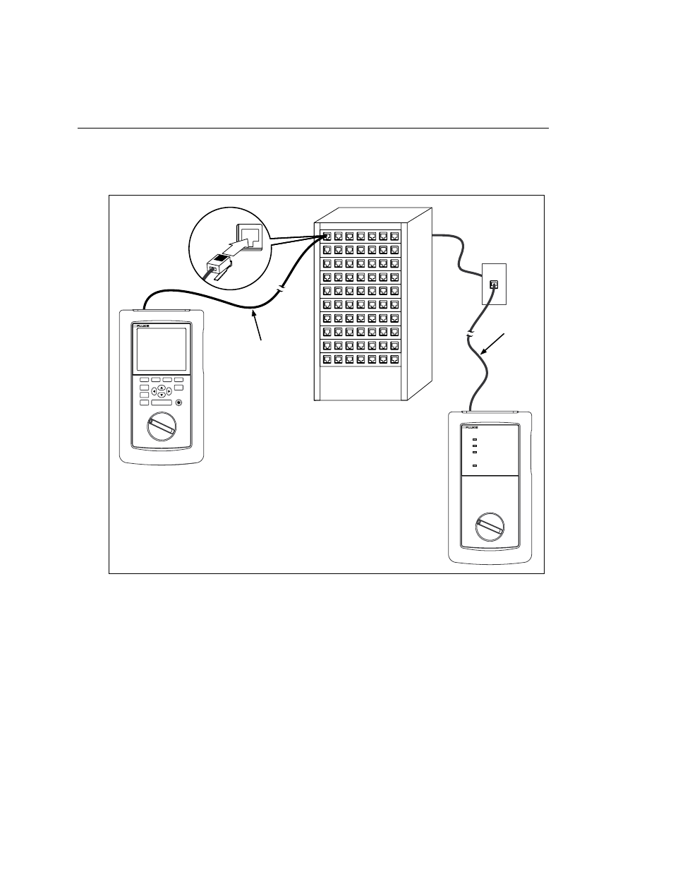 Running a single test on twisted pair cable, Users manual, Rj45 jack | Wake up, Smart remote | Fluke DSP-2000 User Manual | Page 80 / 196