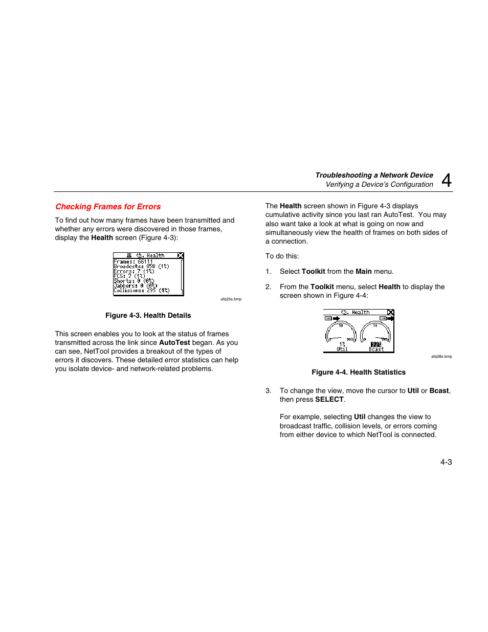 Checking frames for errors | Fluke Network Tester User Manual | Page 41 / 102