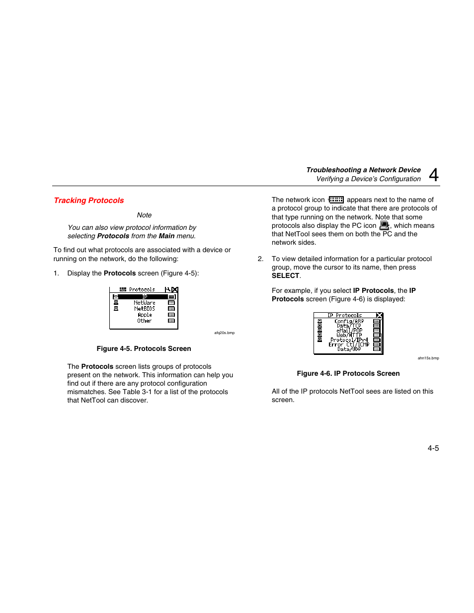 Tracking protocols | Fluke Network Tester User Manual | Page 43 / 102