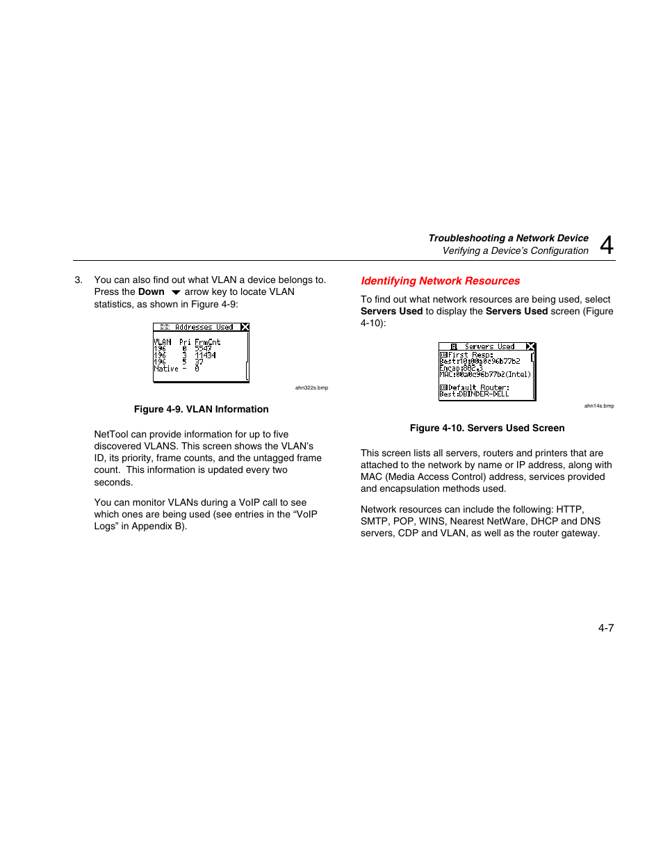 Identifying network resources | Fluke Network Tester User Manual | Page 45 / 102