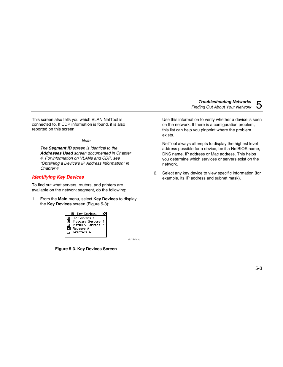 Identifying key devices | Fluke Network Tester User Manual | Page 49 / 102