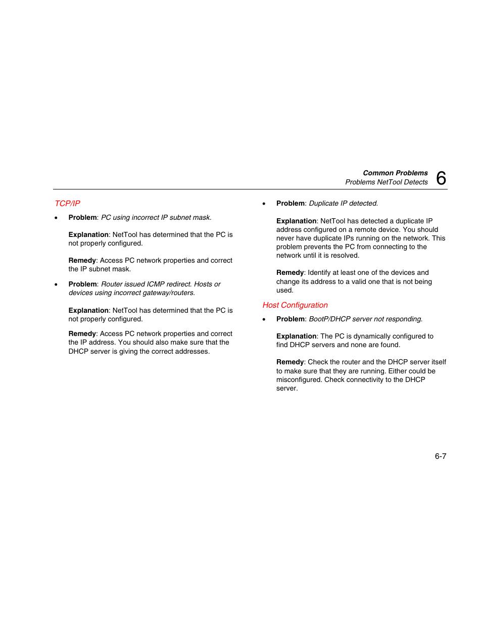 Tcp/ip, Host configuration | Fluke Network Tester User Manual | Page 59 / 102