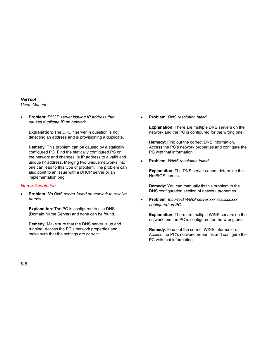 Name resolution | Fluke Network Tester User Manual | Page 60 / 102