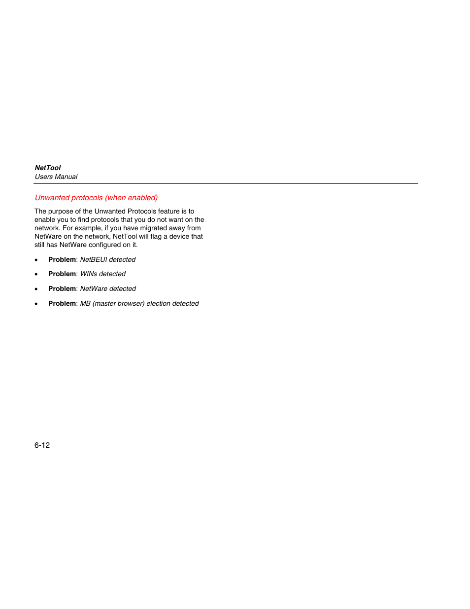 Unwanted protocols (when enabled) | Fluke Network Tester User Manual | Page 64 / 102