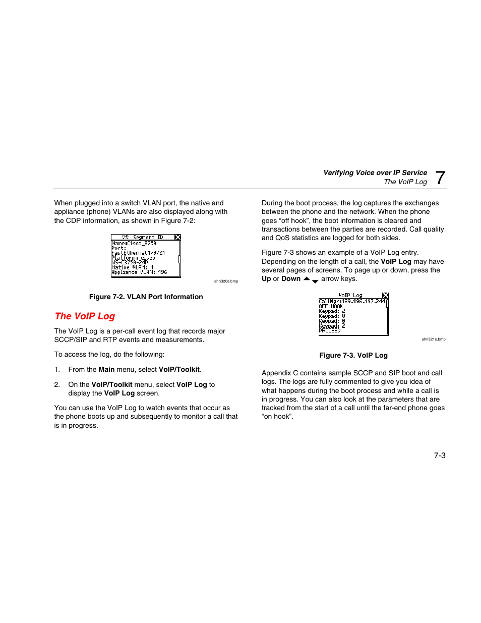 The voip log | Fluke Network Tester User Manual | Page 67 / 102