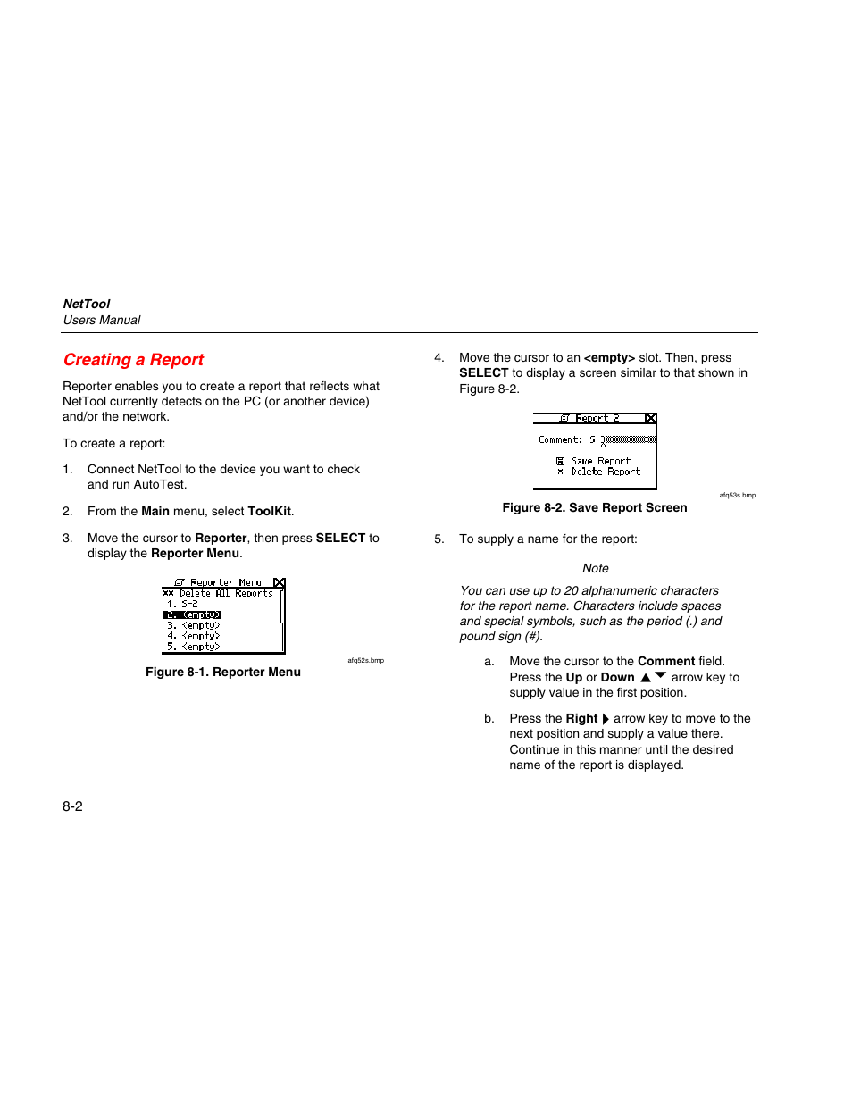 Creating a report | Fluke Network Tester User Manual | Page 70 / 102